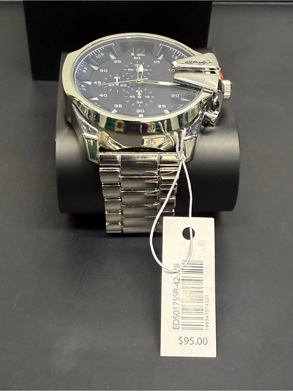 Ed Hardy Silver Watch with Blue Dial in Branded Box